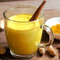 Photo of golden milk with turmeric