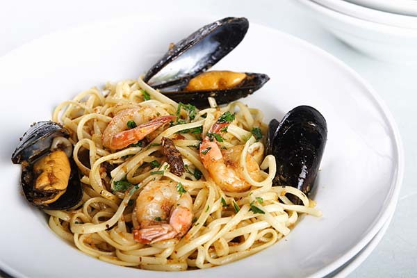 Spaghetti with seafood