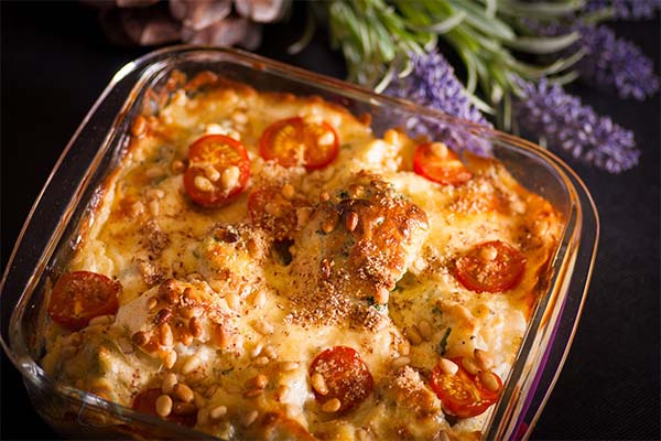 Gratin with cauliflower and broccoli