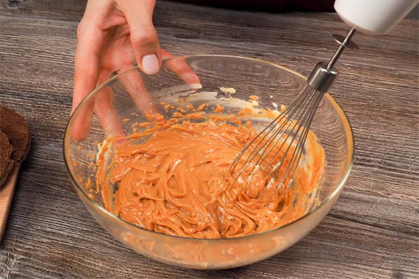 Cream for Profiteroles with condensed milk and butter