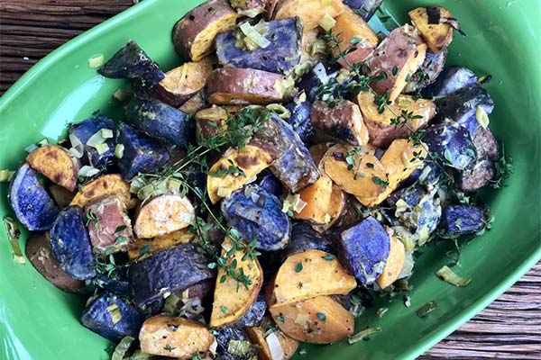 Baked potatoes and yams