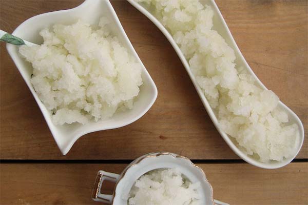 Granita made of birch sap